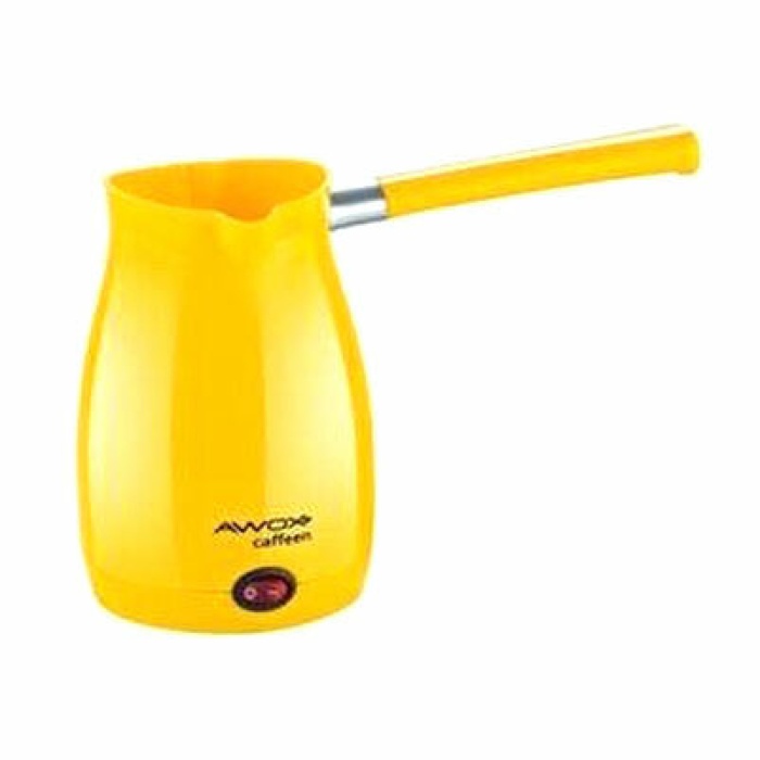 AWOX CAFFEEN  SARI  ELEKTRİKLİ CEZVE  TÜRK KAHVESİ  MAKİNESİ  PLASTİK   ÇİFT AĞIZ   0.4LT - 5 FİNCAN   1000W (5460)