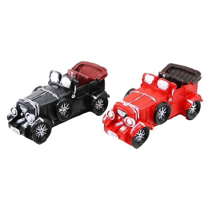 ARABA VİNTAGE DEKORATİF BİBLO - KUMBARA RENKLİ 20.5X7X9CM REÇİNE (5460)