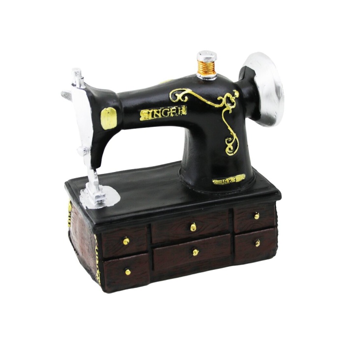 DİKİŞ MAKİNESİ VİNTAGE DEKORATİF BİBLO 20X15X8.5CM REÇİNE (5460)