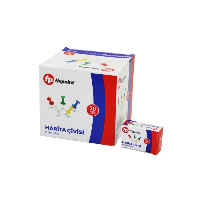 600 ADET HARİTA ÇİVİSİ RENKLİ = 20PCS X 30 (5460)