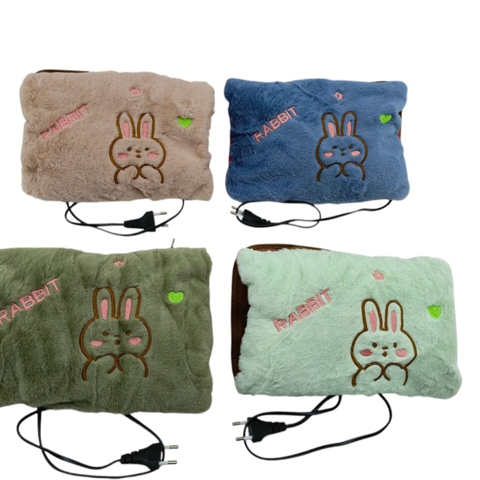 FİŞLİ - ŞARJLI  SICAK SU TORBASI POLAR - KADİFE KUMAŞ -HAYVAN NAKIŞLI (5460)