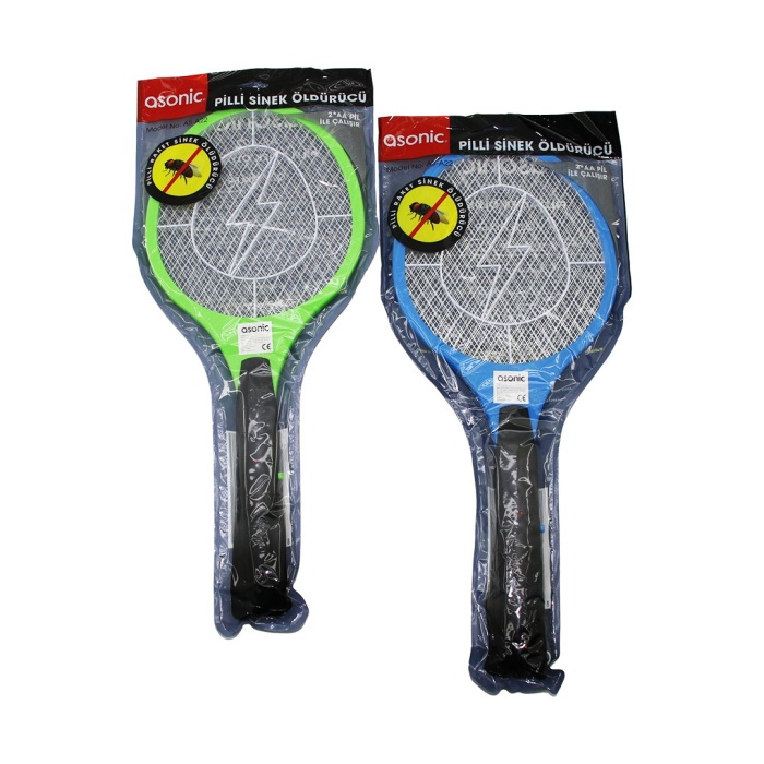 ASONİC AS-A22  PİLLİ   RAKET MODELİ  SİNEK ÖLDÜRÜCÜ CIZ  2000V   3 ÖRGÜ TASARIM   21X50CM (5460)
