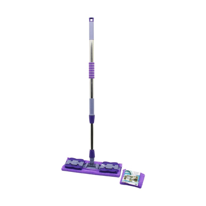 MANDALLI YÜZEY TEMİZLİK PALET MOP M.FİBER PASPAS - YEDEKLİ DUVAR SİLME MOP METAL UZAYAN SAP=70-107CM- 360° (5460)