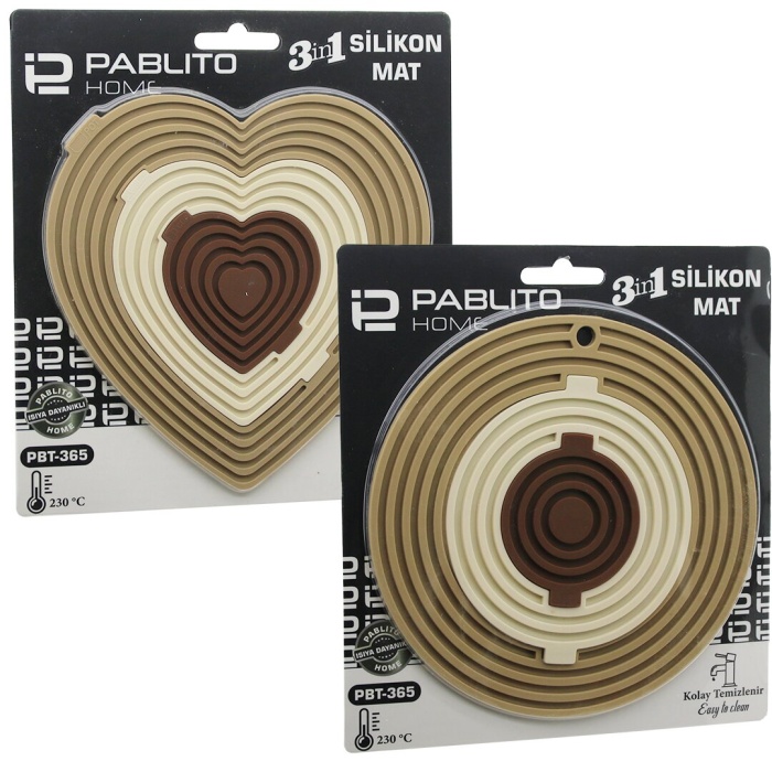 3İN1 BÜTÜN - AYRI KULLAN SİLİKON MAT- NİHALE KALPLİ=7.5-13-19CMYUVARLAK=7-12.5-20CM (5460)