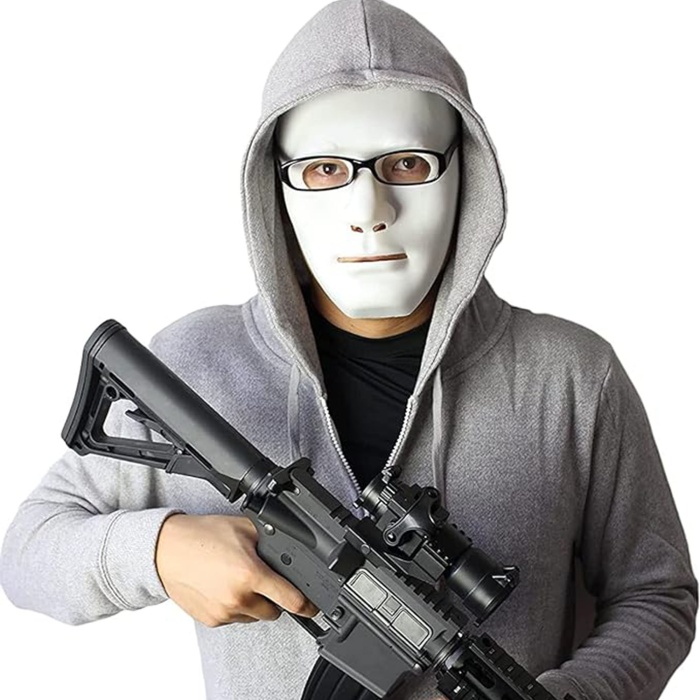 Beyaz Renk Hip Hop Anonim Jabbawockeez Dans Maskesi 18x19 cm (5460)