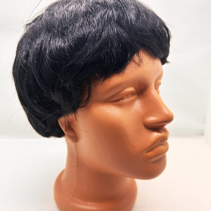 Siyah Renk Kısa Kesim İçi Astarlı Erkek Peruğu (5460)
