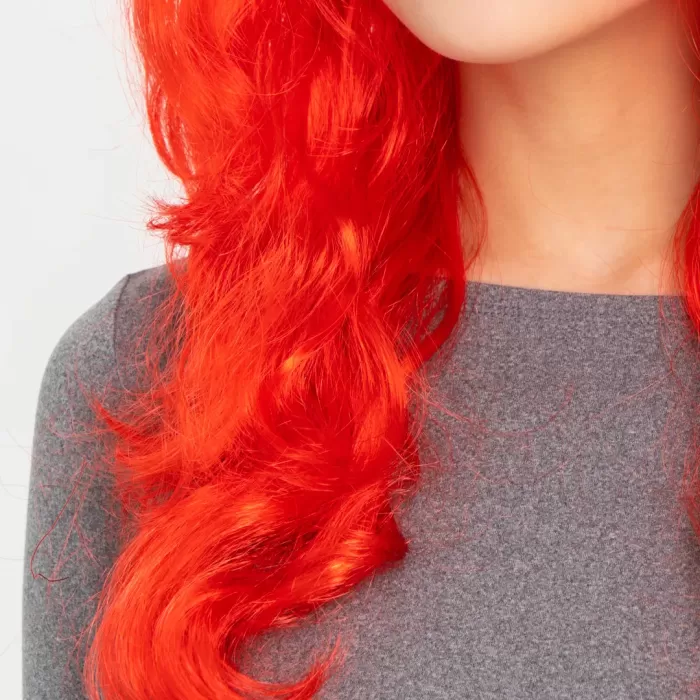 Kırmızı Renk Uzun Dalgalı Parti Peruğu (5460)