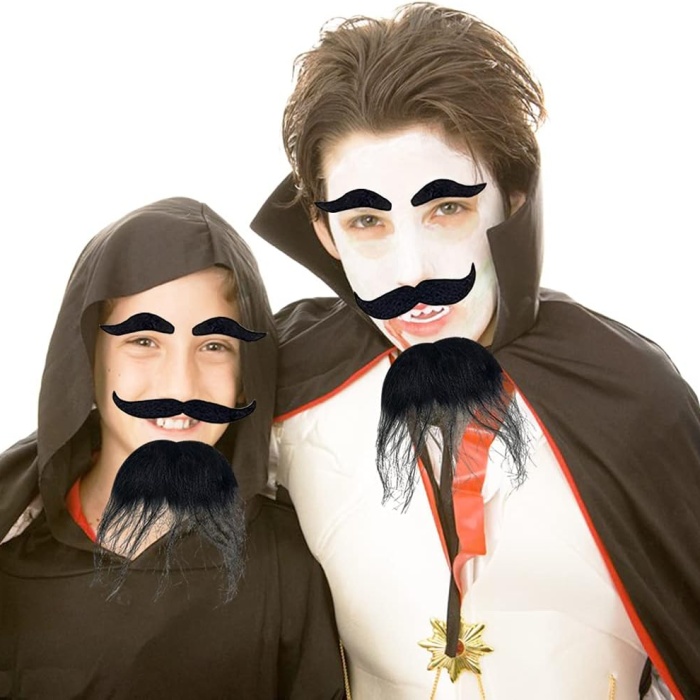 Siyah Renk Kendinden Yapışkanlı Takma Sakal Bıyık ve Kaş Seti (5460)