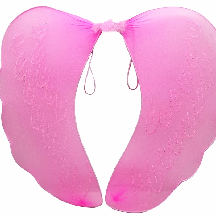 Pembe Renk Ortası Pembe Tüylü Tül Peri Kanadı 40x50 cm (5460)