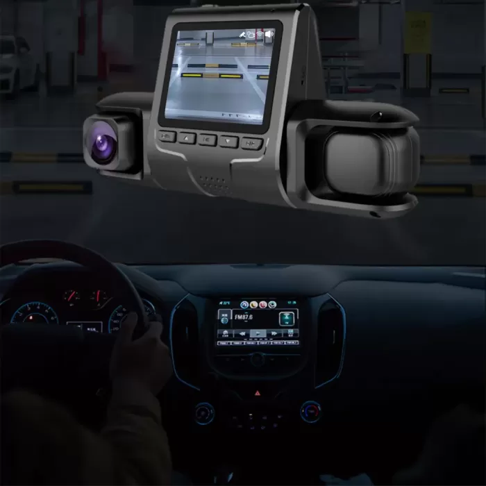 1080P Üçlü Lens Araba Dash Cam Dashcam Ön İç &amp;amp; Arka HD Araba DVR 120 ° Açı Döngü Kaydı Yerçekimi Sensörü (5460)