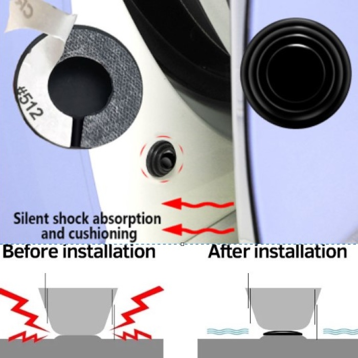 Araba Kapı Ses ve Darbe Emici Pad 10 Adet Siyah (5460)