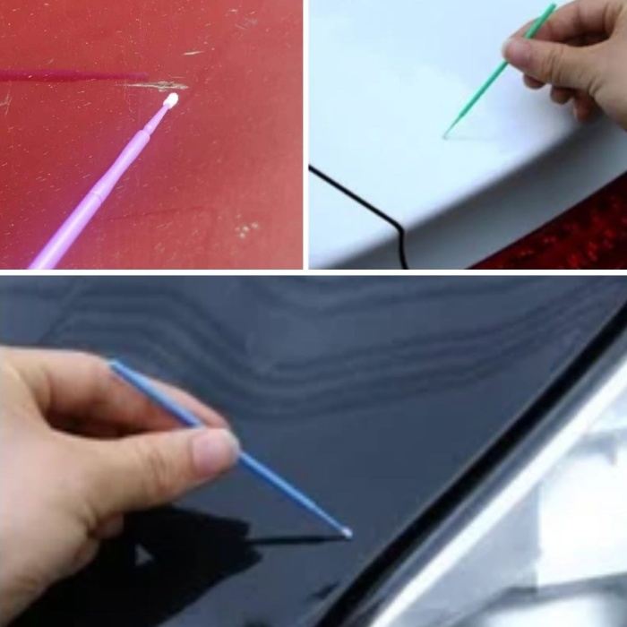 100’lü Mini Tek Kullanımlık Araba Rötüş Fırçası –İnce Uçlu Yumuşak Kıllı Boya Uygulayıcı, Otomotiv Detaylandırma (5460)