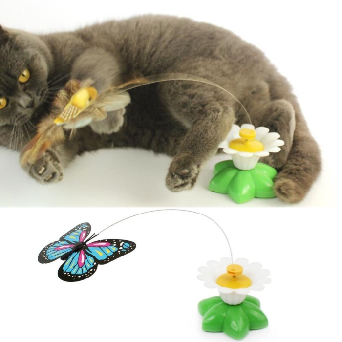 Hareketli Dönen Kelebek - Kedi Oyuncağı ( Pille Çalışır) (5460)