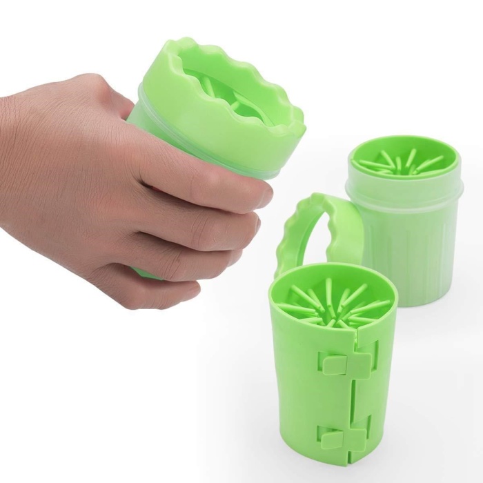 Pati Ayak Yıkama Kovası Silikon Jel Fırçalı Kedi Köpek  (Küçük) (5460)