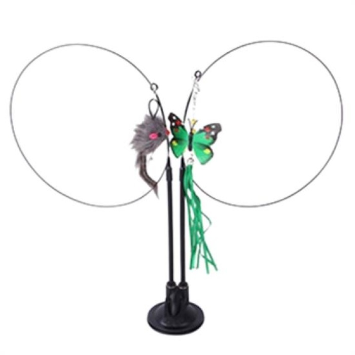 Vantuzlu Tüylü Zilli Olta Kedi Oyuncağı (5460)