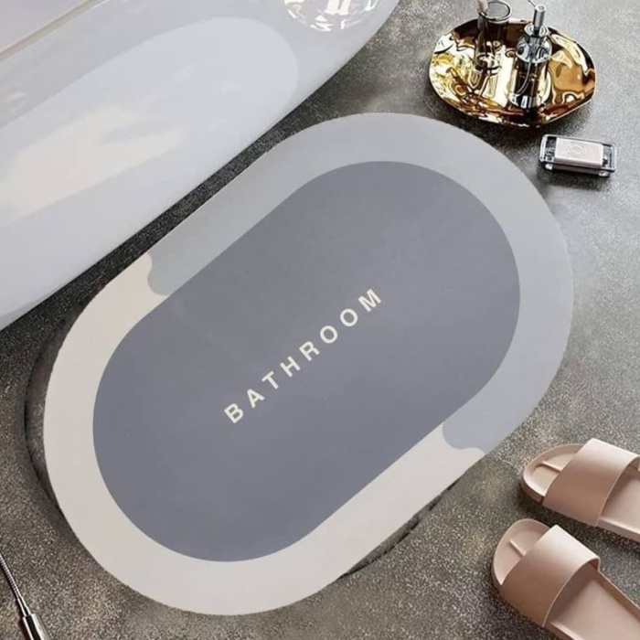 Sihirli Süper Su Emici Kaymaz Tabanlı Oval Paspas 40*60 cm (5460)