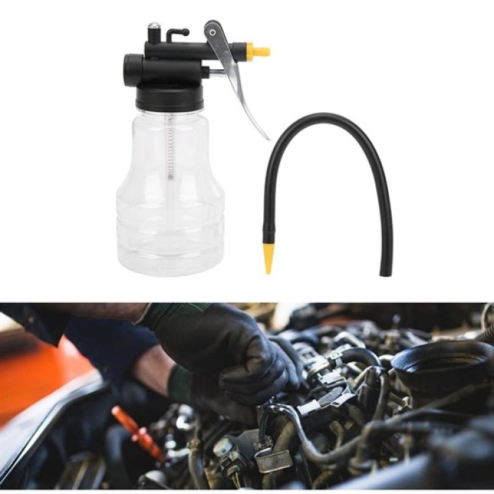 Taşınabilir Hortumlu Şeffaf Yağ Bidonu Pompası Yüksek Basınçlı Hızlı Yağlama Gres Tabancası (5460)
