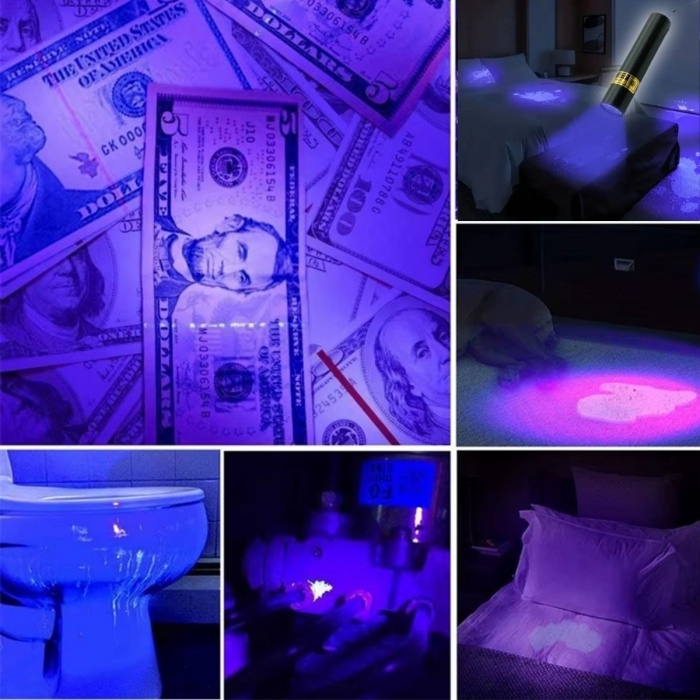 Mini Cep Boy USB İle Şarj Olan Oje Kurutucu Sahte Para Kontol LED UV Mor Işık El Feneri (5460)
