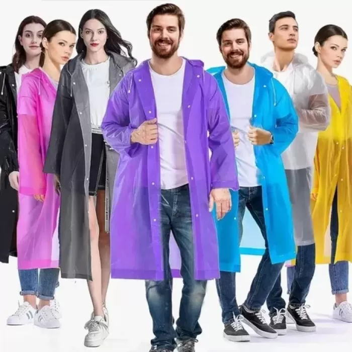 Kadın Erkek Yağmurluk Kapüşonlu Çıtçıtlı Eva Raincoat (5460)