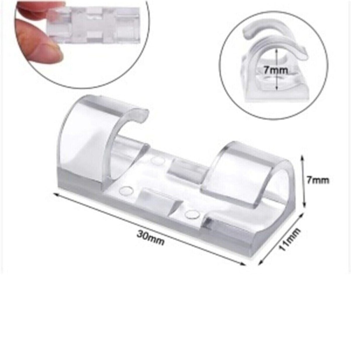 Kablo Sabitleyici Klipsler 20 Adet Kablo Düzenleyici Duvar Fayans Cam Kablo Tutucu Yapışkanlı Klips (5460)