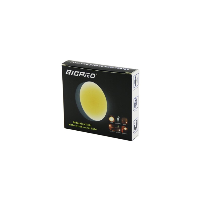 SENSÖRLÜ=0--3MT  USB ŞARJLI  SARI LED YUVARLAK LAMBA ÇAP: 8.3CM - KALINLIK: 2CM (5460)