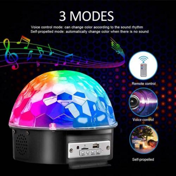 Bluetooth Sd Aux Usb Led Disko Lamba Topu Speaker (5460)