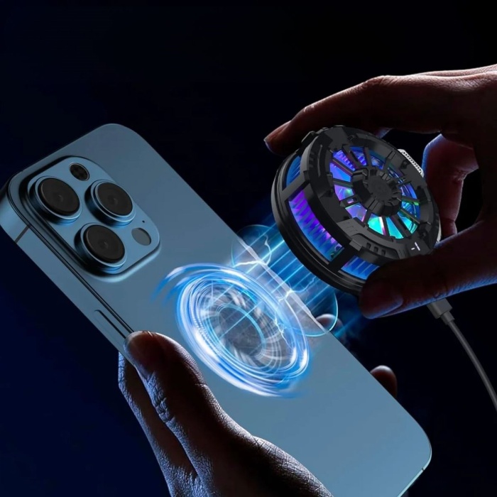 Manyetik Telefon ve Tablet Soğutucu – Güçlü Sessiz Fanlı, Hızlı Isı Dağıtıcı Mobil Cihaz Soğutma Aparatı S25 Radiator (5460)