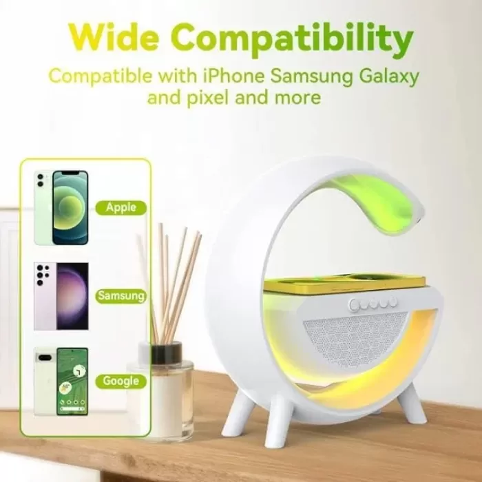 Kablosuz, Usb Bağlantılı, Ekstra Uzun Pil Ömürlü, 7 Renk Seçenekli Ambiyans Işığı,Telefon Şarj Standı BT2301 (5460)