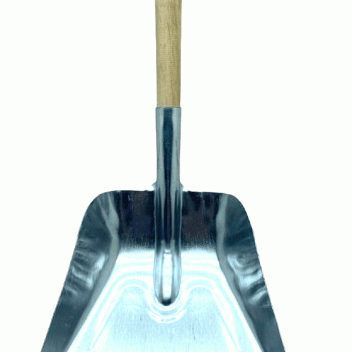 METAL BÜYÜK - GENİŞ GALVANİZ FARAŞ KÜREK AHŞAP SAPLI (5460)