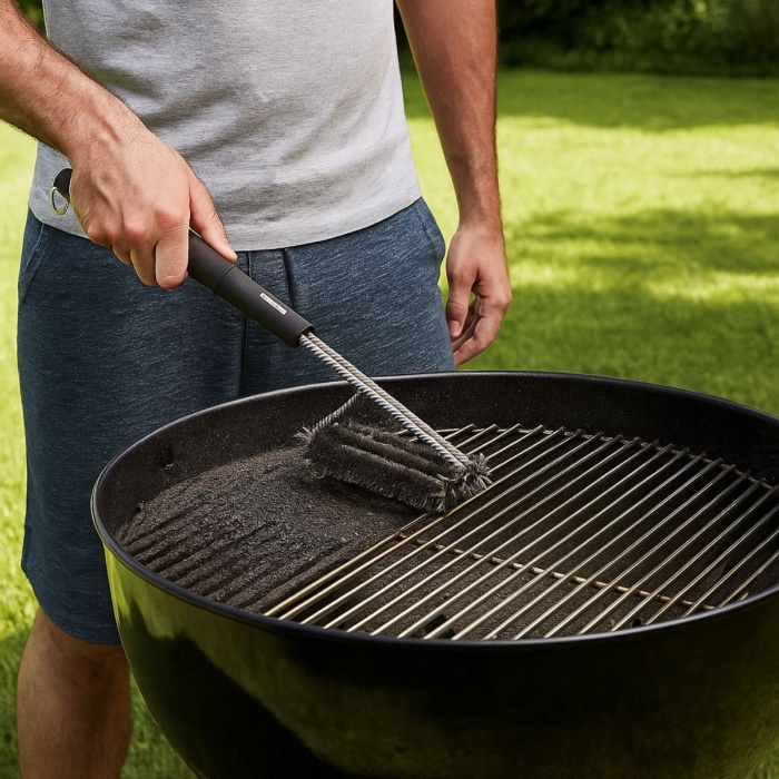 Mangal Izgara Temizleme Fırçası – Paslanmaz Çelik Telli, Uzun Saplı Grill Temizlik Aparatı Mangal Temizlik Fırçası (5460)