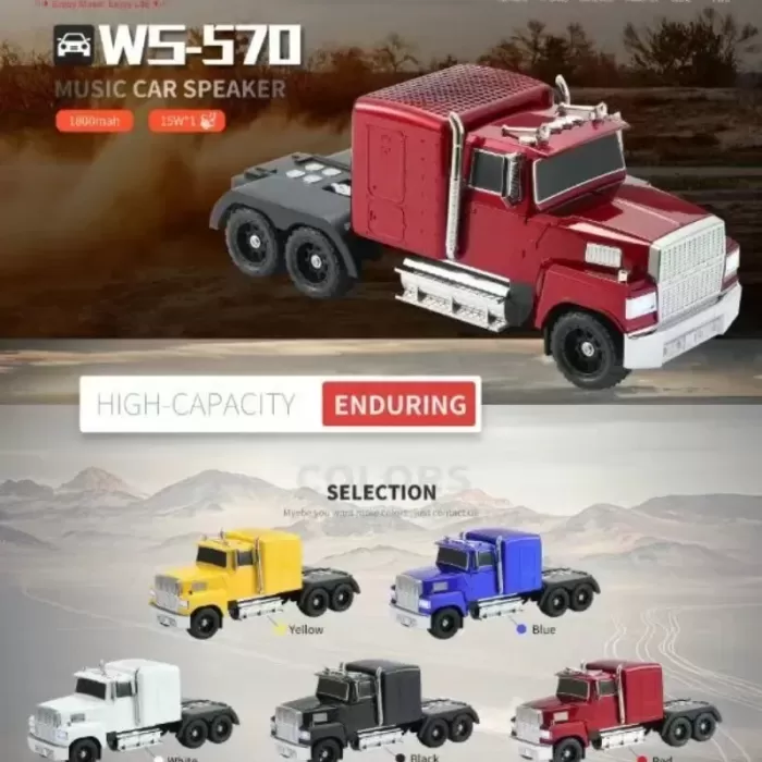 WS-570 Araba Şekli Bluetooth Hoparlör Retro HIFI Stereo Soundbox Masaüstü Bilgisayar Müzik Çalar (5460)