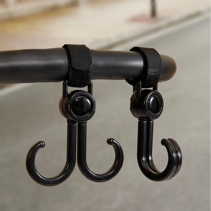 2 Adet Bebek Arabası, Motor, Bisiklet Eşya Taşıma Aparatı Plastik Kanca  (5460)