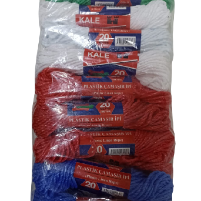 KALE Plastik Çamaşır ipi 20 Metre 24 Adet (5460)