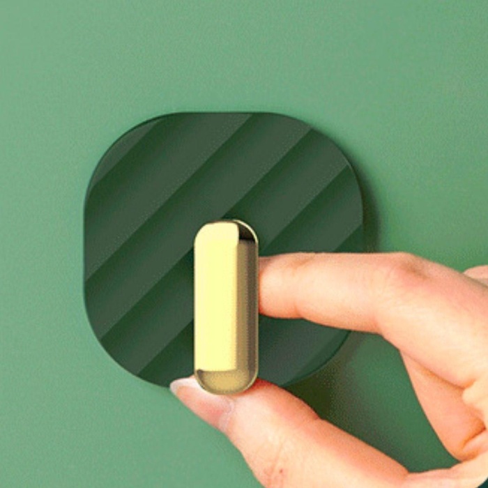 2li Yapışkanlı Retro Askılık Dolap Kapak Kulpu Yeşil (5460)