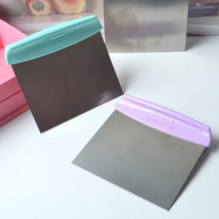 Çelik Hamur Kesici Kazıyıcı Pasta Kek Dekorasyon Spatula Aleti (5460)