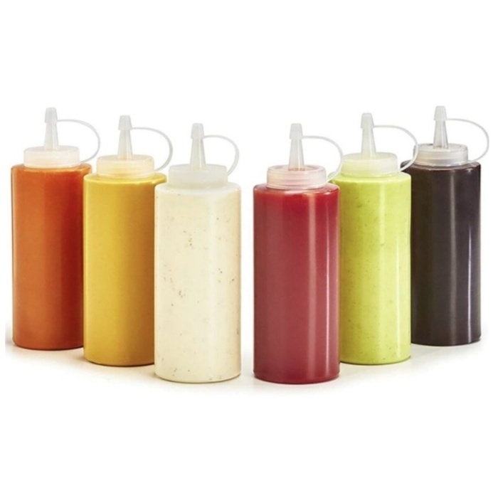 Şeffaf Kapaklı Sızdırmaz Yağlık Sosluk Şişesi Plastik Yağdanlık 400 ml. AP-9028 (5460)