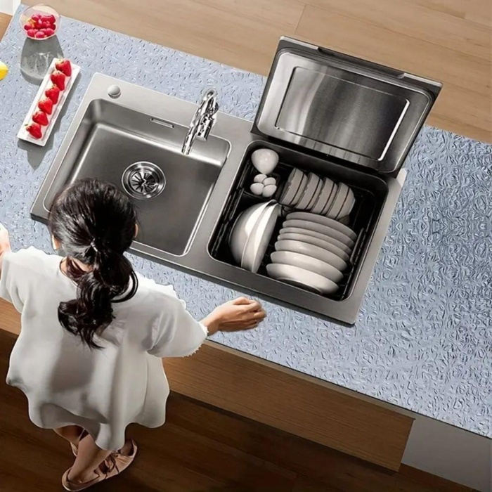 Rulo Gümüş Alüminyum Folyo Duvar Kağıdı, Kendinden Yapışkanlı Raf İçi, Su Geçirmez Folyo  2 mt x 60 cm (5460)