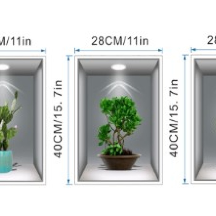 3D Çiçek Vazo Duvar Sticker 3 lü Set GRİ Fon (5460)