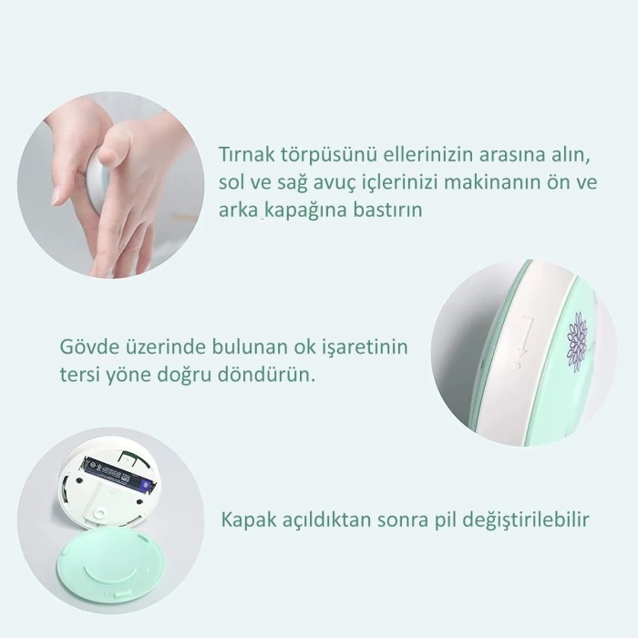 6 Başlıklı Pilli Tırnak Törpüsü ( Bebekler Kullanılabilir )  (5460)