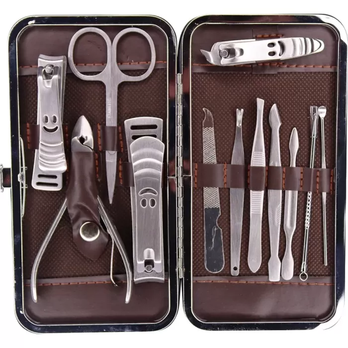 Tırnak Makası Tırnak Bakım Seti Deri Çantalı 12 Parça Set (5460)