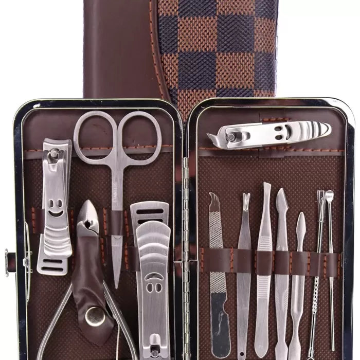 Tırnak Makası Tırnak Bakım Seti Deri Çantalı 12 Parça Set (5460)