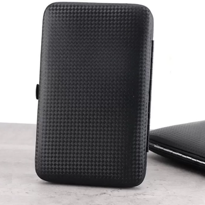 18 Parça Manikür Pedikür Set Kutusu Çelik Deri Çantalı Bakım Seti (5460)