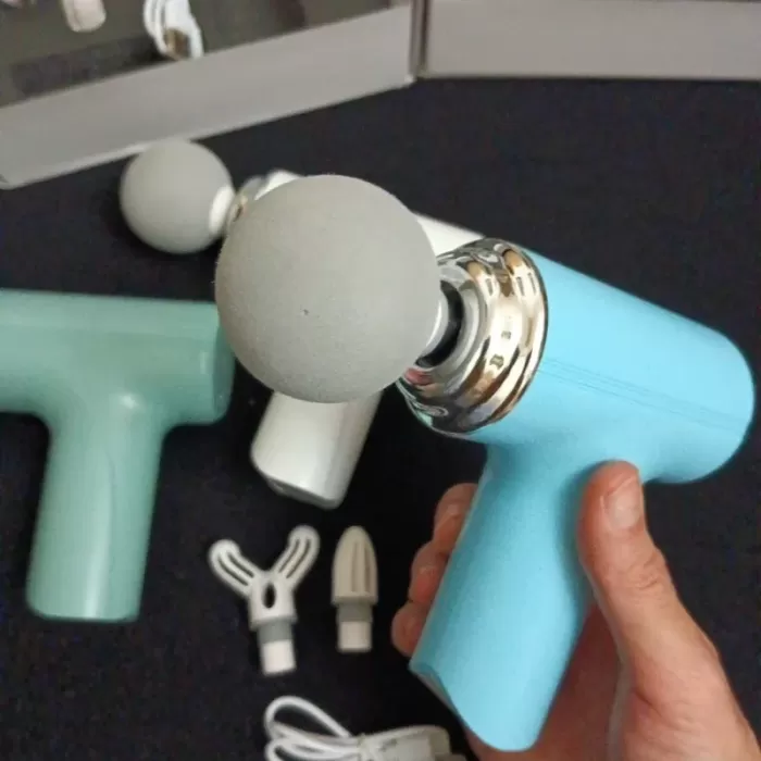 Masaj Tabancası Darbeli Titreşimli 4 Başlıklı Profesyonel Şarjlı Mini Masaj Aleti (5460)