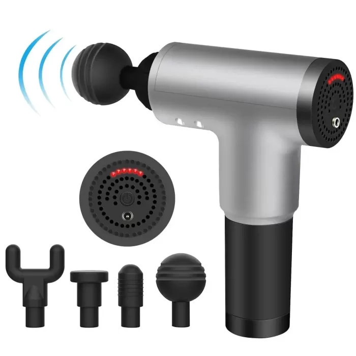 Fascial Gun RH-320 6 Kademe Hız Ayarlı, 4 Parça Başlıklı, Usb Şarjlı, Masaj Tabanca Aleti (5460)