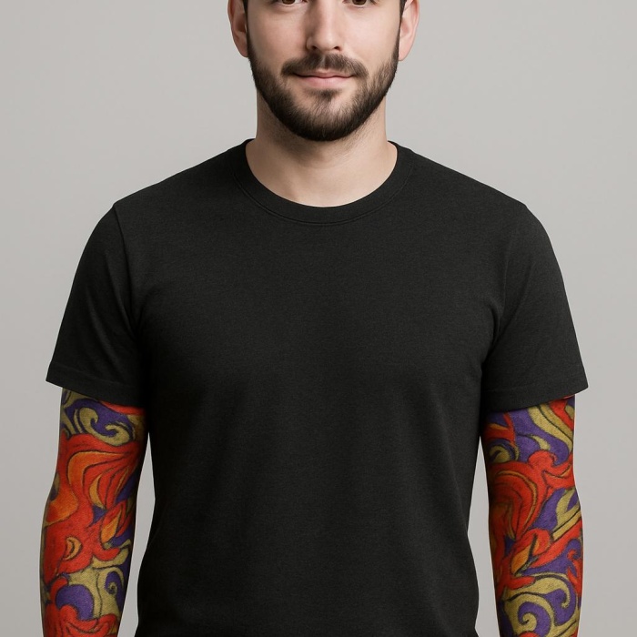 Çorap Dövme Giyilebilir Kol Bacak Dövmesi Likralı 2 Adet Model 4 (5460)