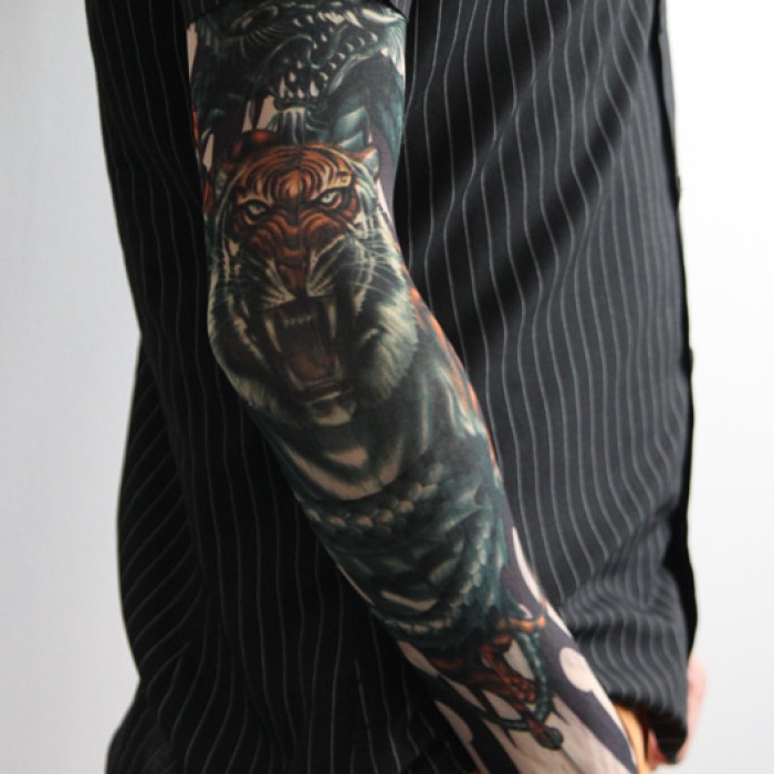 Giyilebilir Kol Dövmesi Çorap Dövme 3D Baskılı Kol Bacak Dövme 2 Adet Model 8 (5460)