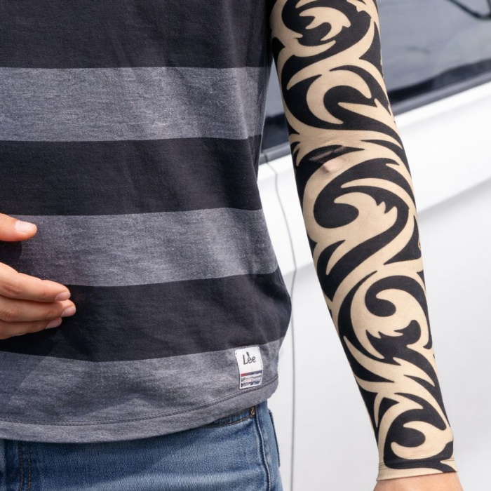 Giyilebilir Kol Dövmesi Çorap Dövme 3D Baskılı Kol Bacak Dövme 2 Adet Model 14 (5460)