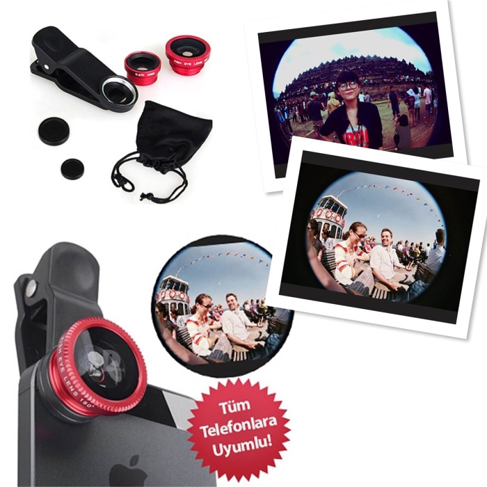 Balık Gözü Cep Telefonu Lensi (Tüm Modellere Uyumlu) (5460)