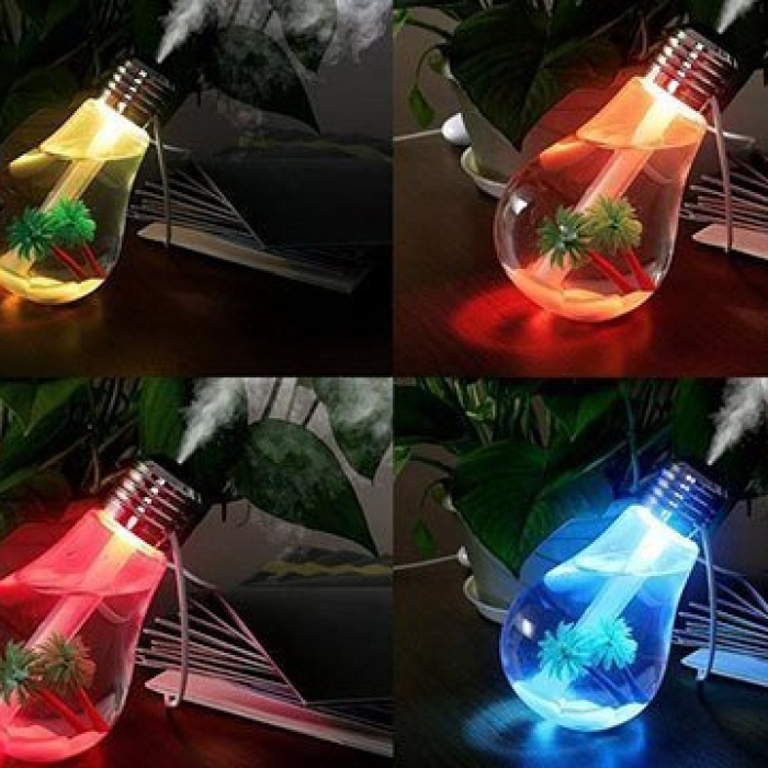 Hava Nemlendirici Ampul Görünümlü Hazneli Buhar Makinesi 400 ml. (5460)