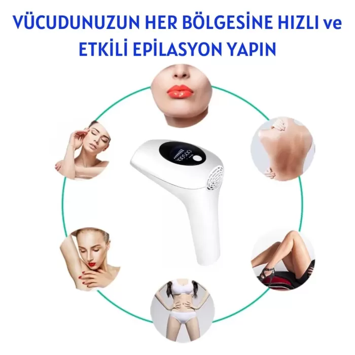 Profesyonel  Lazer Epilasyon Aleti 999.999 Atım Tüy Alma Cihazı Kadın Erkek lazer IPL Tüm Bölge (5460)